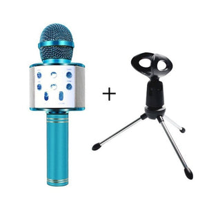 WS-858 Bluetooth Wireless Microphone Handheld Karaoke Mic USB Mini Home KTV For Music Playing Singing Speaker Player