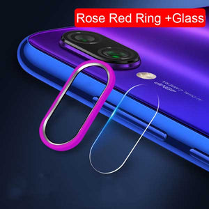 Camera Protector Glass For Xiaomi Redmi Note 8 7 K20 Pro Tempered Glass & Metal Rear Protective Ring For Redmi Note 8 Full Case