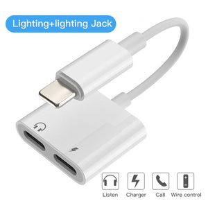 !ACCEZZ For iPhone Adapter 2 in 1 For Apple iPhone XS MAX XR X 7 8 Plus IOS 12 3.5mm Jack Earphone Adapter Aux Cable Splitter