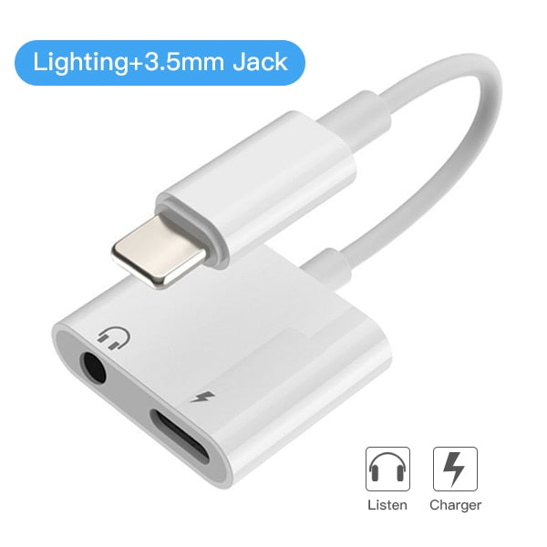 !ACCEZZ For iPhone Adapter 2 in 1 For Apple iPhone XS MAX XR X 7 8 Plus IOS 12 3.5mm Jack Earphone Adapter Aux Cable Splitter