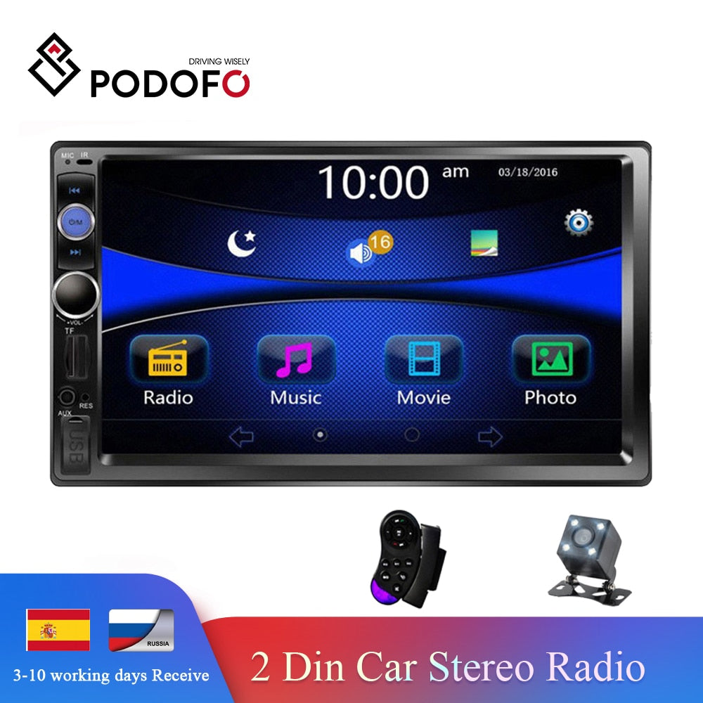 Podofo Radio 2 din Car Multimedia Player 7" Autoradio 2din Stereo Android Mirrorlink for Volkswagen Nissan Hyundai Kia Toyota