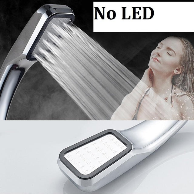 LED/No LED Rainfall Shower Head 7 Color Changing Shower Head No Battery Automatic Waterfall Shower Single Bathroom Showerhead