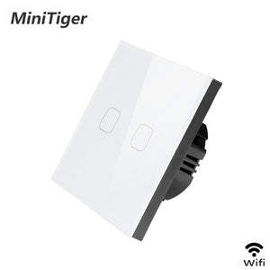 EU Standard Tuya/Smart Life/ewelink 1/2/3 Gang 1 Way WiFi Wall Light Touch Switch for Google Home Amazon Alexa Voice Control