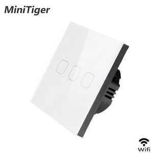 EU Standard Tuya/Smart Life/ewelink 1/2/3 Gang 1 Way WiFi Wall Light Touch Switch for Google Home Amazon Alexa Voice Control