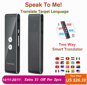 Portable Smart Voice Translator Real Time Multi-Language Speech Interactive Translator 3 in 1 voice Text Bluetooth Translator