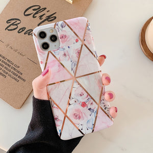 LOVECOM Plating Geometric Marble Phone Case For Huawei P30 P20 Lite Pro Mate 30 20 Pro Lite Glossy Soft IMD Phone Back Cover