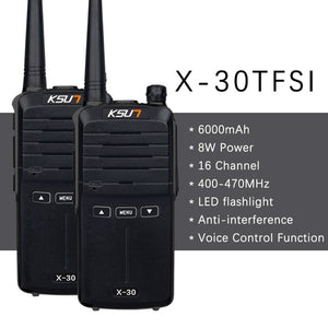 (2pcs) KSUN X-30 Handheld Walkie Talkie Portable Radio 8W High Power UHF Handheld Two Way Ham Radio Communicator HF Transceiver