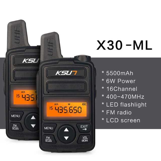 (2pcs) KSUN X-30 Handheld Walkie Talkie Portable Radio 8W High Power UHF Handheld Two Way Ham Radio Communicator HF Transceiver