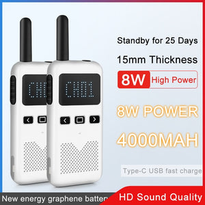 2PCS KSUN KSM3 Civil Kilometer High Power Intercom Outdoor Handheld  Mini Walkie Talkie