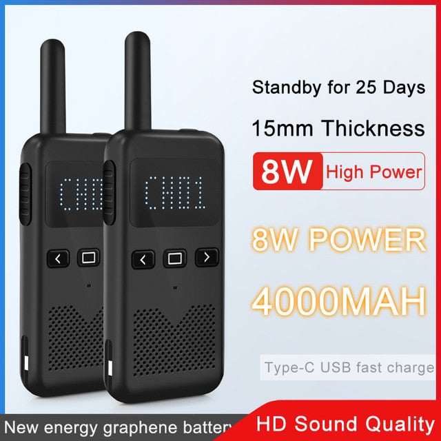 2PCS KSUN KSM3 Civil Kilometer High Power Intercom Outdoor Handheld  Mini Walkie Talkie