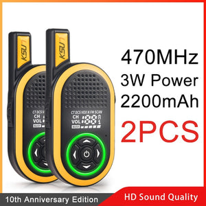 2PCS KSUN KSM3 Civil Kilometer High Power Intercom Outdoor Handheld  Mini Walkie Talkie