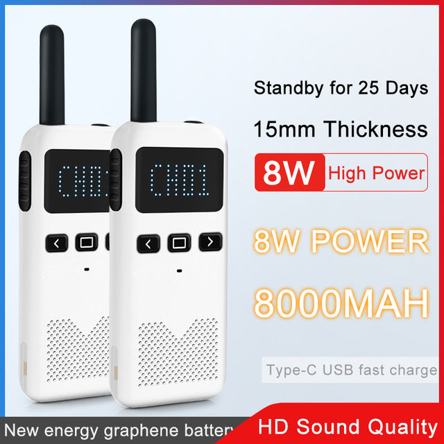 2PCS KSUN KSM3 Civil Kilometer High Power Intercom Outdoor Handheld  Mini Walkie Talkie