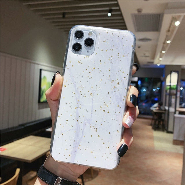 Lovebay Phone Case For iPhone 11 6 6s 7 8 Plus X XR XS Max Luxury Bling Gold Foil Marble Glitter Soft TPU For iPhone 11 Pro Max