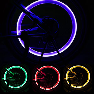 Bicycle Lights Wheel Spoke Tire LED Bike Valve Lights with Batteries Tyre Valve Cap Cycling Lantern Lamp MTB Bike Accessories
