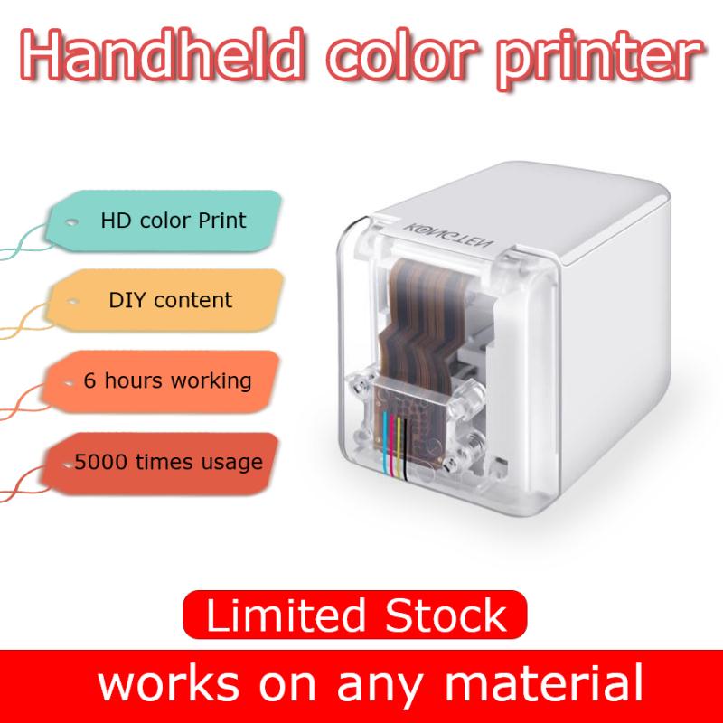 Handheld Mobile Printer Paperless Multi-surface tattoo photo logo pattern bar code Multipurpose Portable MINI Color Printer