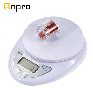 Anpro 5kg/1g 1kg/0.1g Portable Digital Scale LED Electronic Scales Postal Food Measuring Weight Kitchen LED Electronic Scales