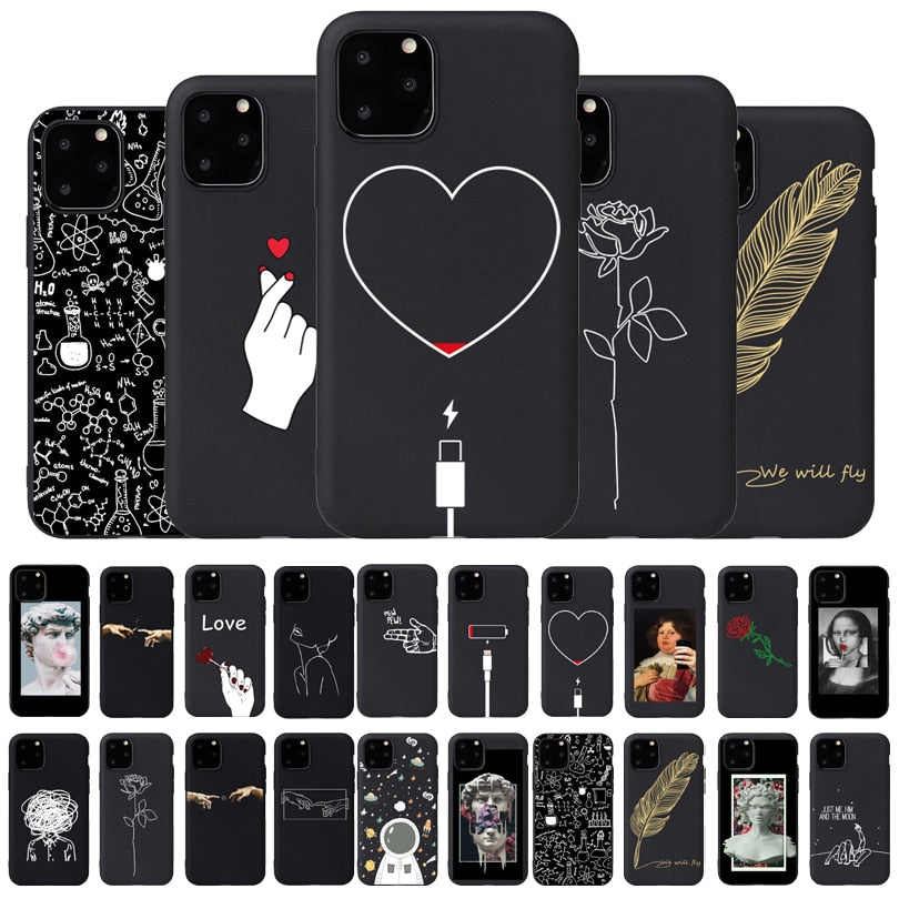 Girl Body Lover Rose Soft Case For iPhone 7 8 Plus X XS Max XR Coque Case For iphone 5 5s SE 6 6s Plus 11Pro Phone Cover Couple