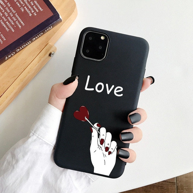 Girl Body Lover Rose Soft Case For iPhone 7 8 Plus X XS Max XR Coque Case For iphone 5 5s SE 6 6s Plus 11Pro Phone Cover Couple