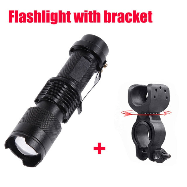 7W 3000LM 3 Mode Bicycle Light Q5 Led Cycling Front Light Bike Lights Lamp Torch Waterproof Zoom Bike Flashlight, Use 14500