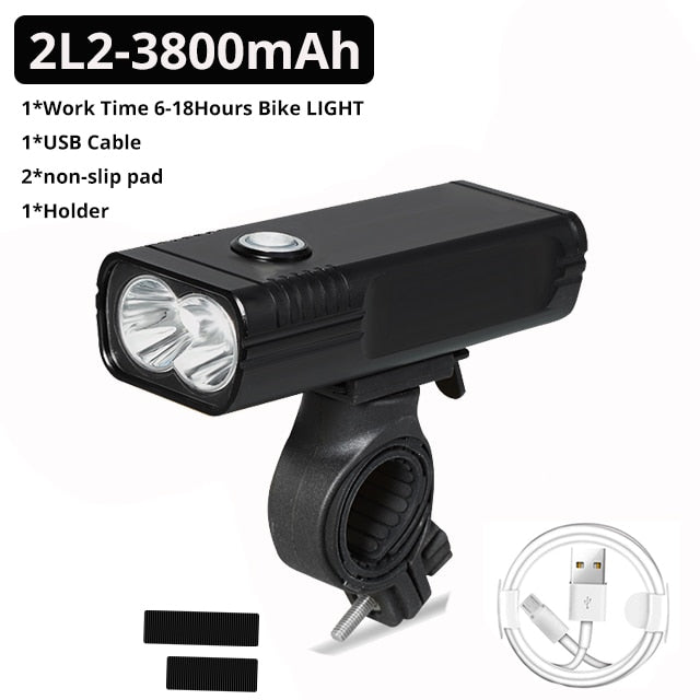 20000Lums Bicycle Light L2/T6 USB Rechargeable 5200mAh Bike Light IPX5 Waterproof LED Headlight  as Power Bank Bike Accessories