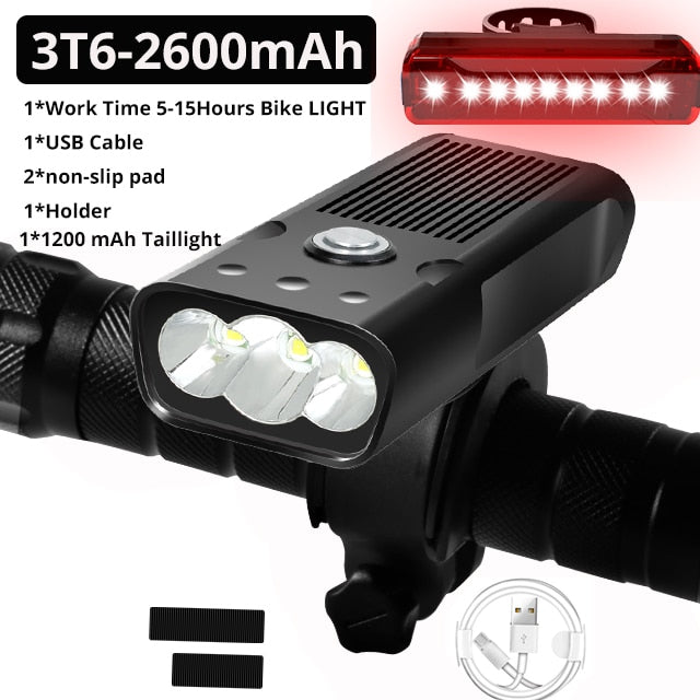20000Lums Bicycle Light L2/T6 USB Rechargeable 5200mAh Bike Light IPX5 Waterproof LED Headlight  as Power Bank Bike Accessories
