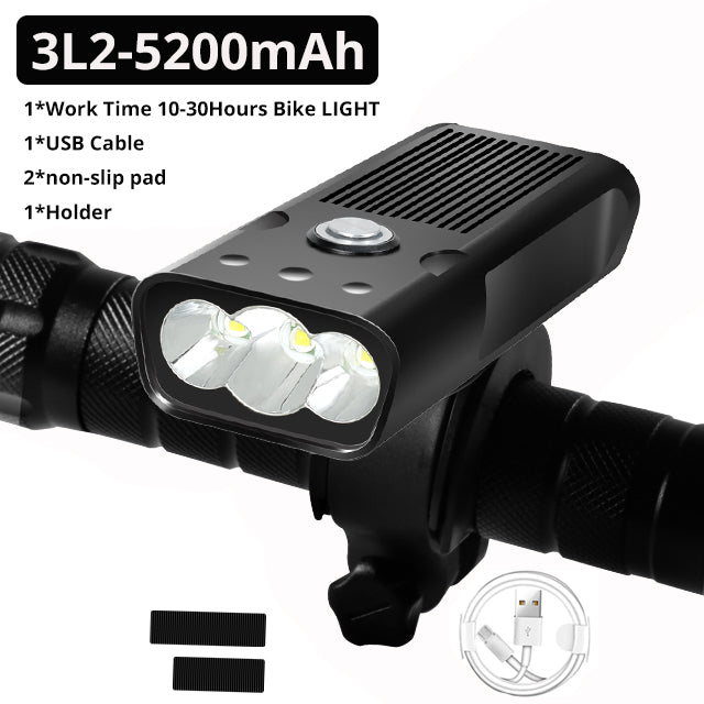 20000Lums Bicycle Light L2/T6 USB Rechargeable 5200mAh Bike Light IPX5 Waterproof LED Headlight  as Power Bank Bike Accessories