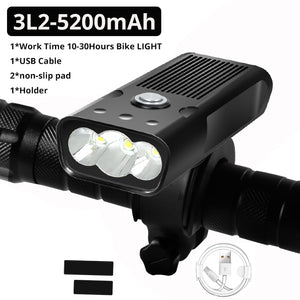 20000Lums Bicycle Light L2/T6 USB Rechargeable 5200mAh Bike Light IPX5 Waterproof LED Headlight  as Power Bank Bike Accessories