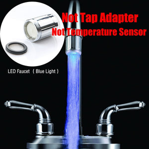 Luminous Light-up LED Water Faucet Shower Tap Basin Water Nozzle Bathroom Kitchen Heater Faucets thermostat Blue 3Color 7 Colors