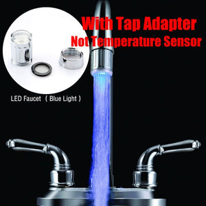 Luminous Light-up LED Water Faucet Shower Tap Basin Water Nozzle Bathroom Kitchen Heater Faucets thermostat Blue 3Color 7 Colors