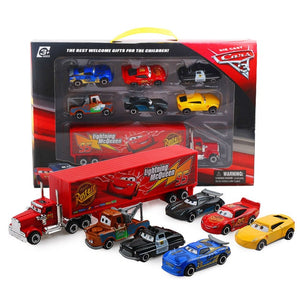 7PCS/Set Disney Pixar Car 3 Lightning McQueen Jackson Storm Mack Uncle Truck 1:55 Diecast Metal Car Model Toy Boy Christmas Gift