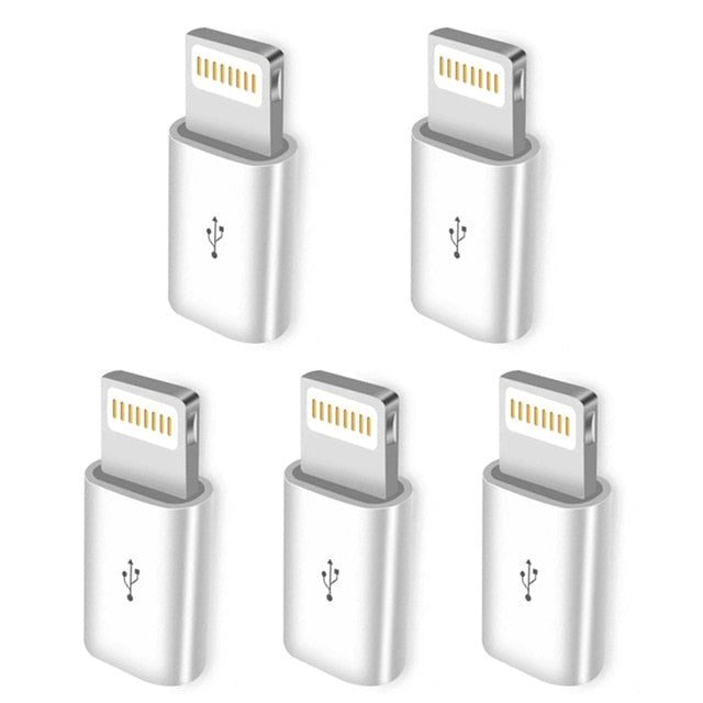 Android Micro USB to 8 Pin Adapter Connector for iPhone 5 5S 5C SE 6 6S 7 8 Plus X XS Max XR Data Sync Charging Cable Converter