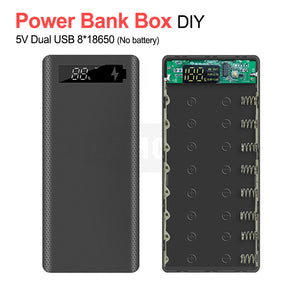 8*18650 Dual USB  Power Bank Battery Box Shell 5V/2A 10W Fast Charging DIY Charger Case For IPhone Samsung  With  Package