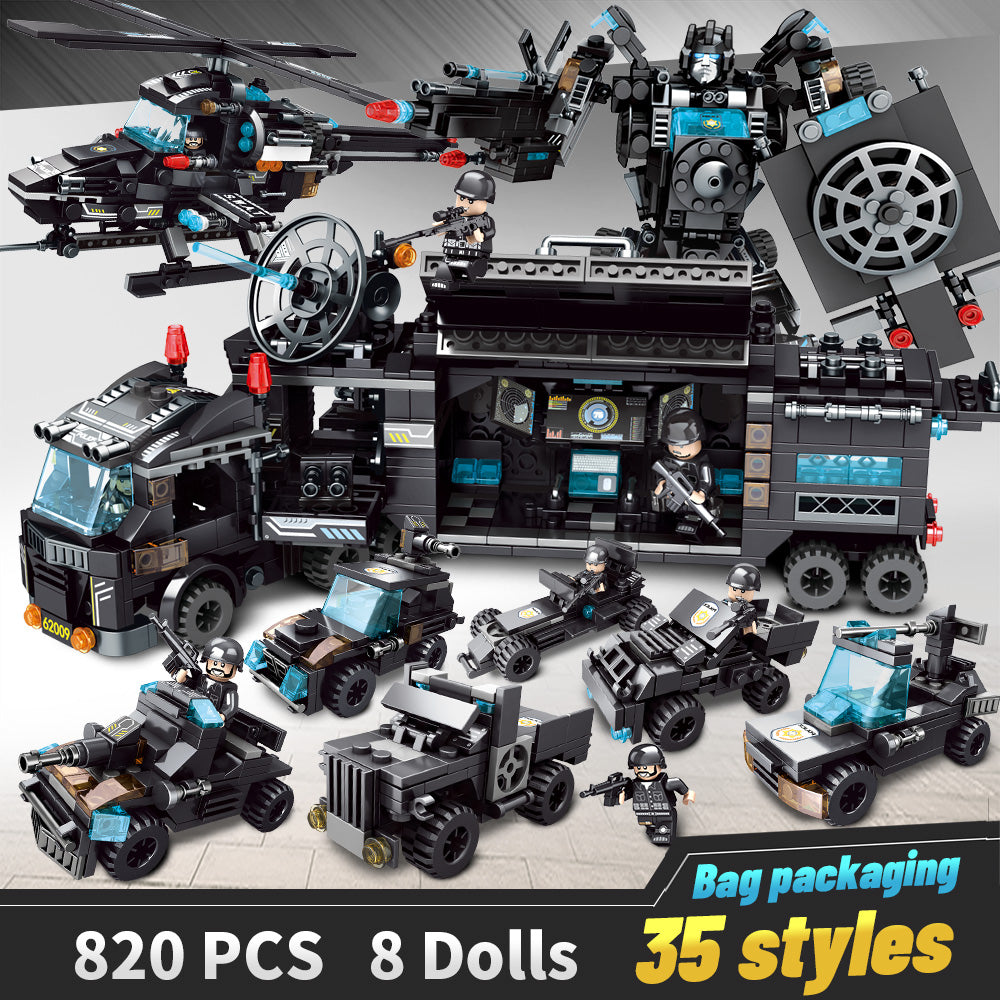 legoINGlys Building Blocks Robot City Police Toys Blocks Boys Vehicle Aircraft Educational Truck Blocks Compatible Model Bricks