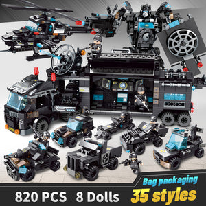 legoINGlys Building Blocks Robot City Police Toys Blocks Boys Vehicle Aircraft Educational Truck Blocks Compatible Model Bricks