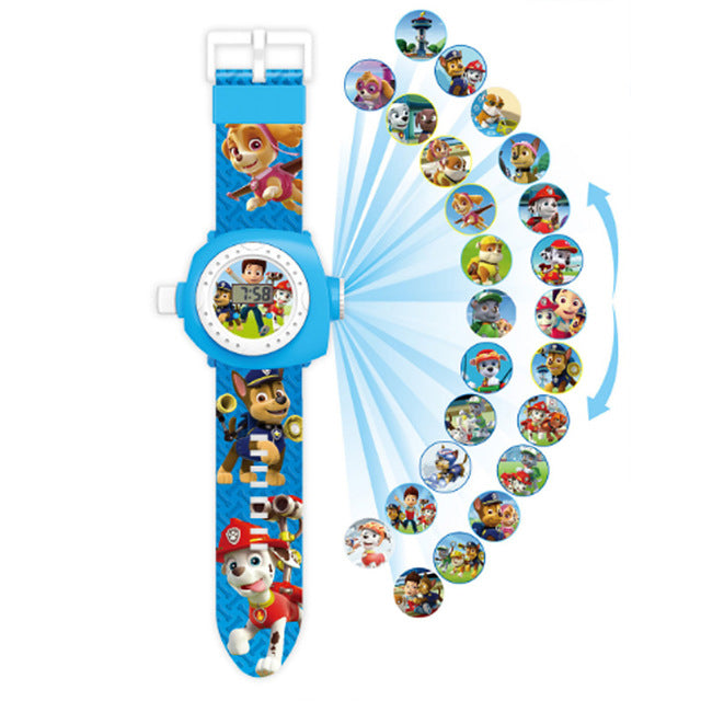 Paw patrol toys set 3D Projection watch Action figure Birthday Anime figure Patrulla Canina Toy Gift