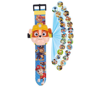 Paw patrol toys set 3D Projection watch Action figure Birthday Anime figure Patrulla Canina Toy Gift