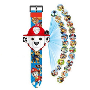 Paw patrol toys set 3D Projection watch Action figure Birthday Anime figure Patrulla Canina Toy Gift