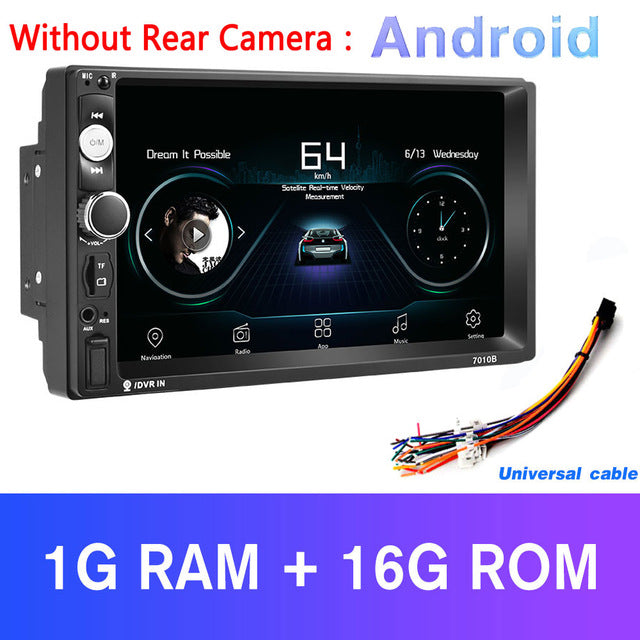 AMPrime Universal 2 din Car Multimedia Player Autoradio 2din Stereo 7" Touch Screen Video MP5 Player Auto Radio Backup Camera