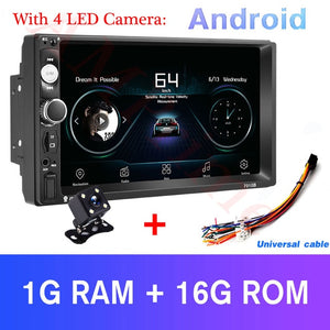 AMPrime Universal 2 din Car Multimedia Player Autoradio 2din Stereo 7" Touch Screen Video MP5 Player Auto Radio Backup Camera