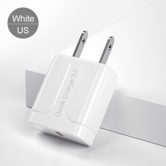 YKZ Quick Charge 3.0 18W QC 3.0 4.0 Fast charger USB portable Charging Mobile Phone Charger For iPhone Samsung Xiaomi Huawei