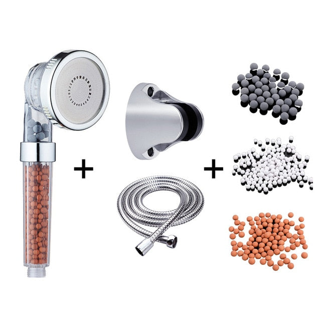 VIP link 3 Function Adjustable Jetting Shower Head Bathroom High Pressure Water Handheld Saving Filter SPA Shower Heads with box