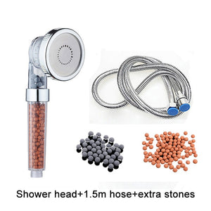 VIP link 3 Function Adjustable Jetting Shower Head Bathroom High Pressure Water Handheld Saving Filter SPA Shower Heads with box