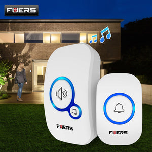 Fuers Wireless Doorbell Welcome bell Home Chime Door bell Alarm 32 Songs Smart Doorbell EU Plug doorbell ring Waterproof Button