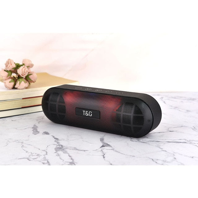 TG LED Bluetooth Outdoor Speaker Metal Portable Super Bass Wireless Loudspeaker 3D Stereo Music Surround With Mic FM TFCard Aux