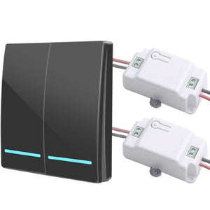 SMATRUL 1/2/3 gang 433Mhz smart push Wireless Switch Light RF Remote Control 110V 220V Receiver Wall Panel button Ceiling Lamp