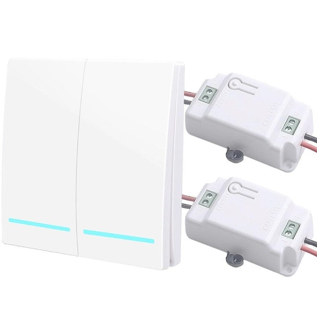 SMATRUL 1/2/3 gang 433Mhz smart push Wireless Switch Light RF Remote Control 110V 220V Receiver Wall Panel button Ceiling Lamp