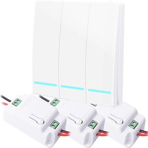 SMATRUL 1/2/3 gang 433Mhz smart push Wireless Switch Light RF Remote Control 110V 220V Receiver Wall Panel button Ceiling Lamp