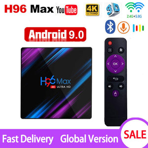 Android 9.0 TV Box H96 Max Rockchip RK3318 4K Smart TV Box 2.4G&5G Wifi BT4.0 H96Max 4GB 64GB Media Player Android Set Top Box