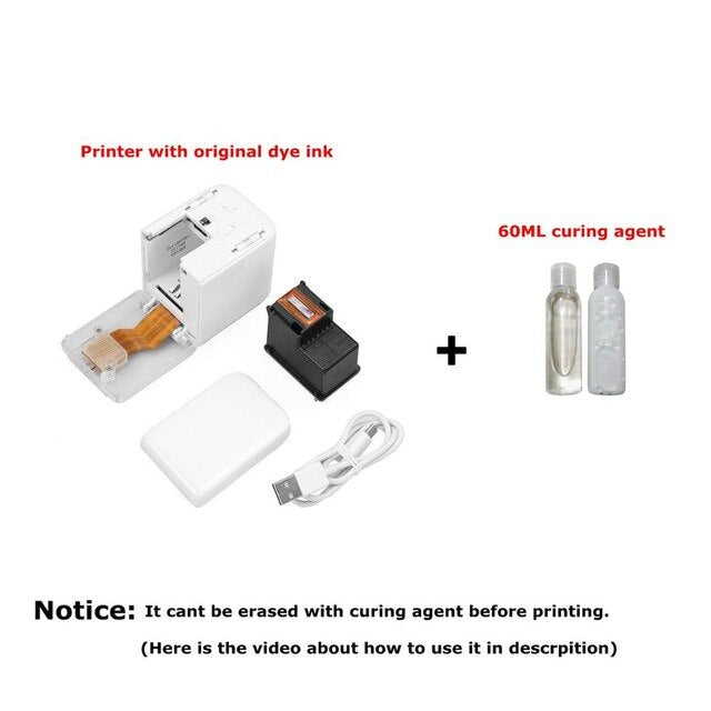Handheld Mobile Printer Paperless Multi-surface tattoo photo logo pattern bar code Multipurpose Portable MINI Color Printer