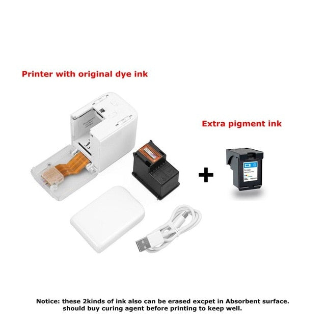 Handheld Mobile Printer Paperless Multi-surface tattoo photo logo pattern bar code Multipurpose Portable MINI Color Printer